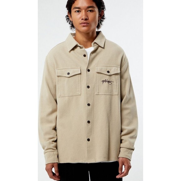 NWT Billabong Button Up Chamois Field Shirt Long Sleeve/Beige/Small/Casual - Picture 1 of 7